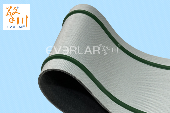 單面灰色毛氈加導條耐磨降噪平穩(wěn)工業(yè)皮帶