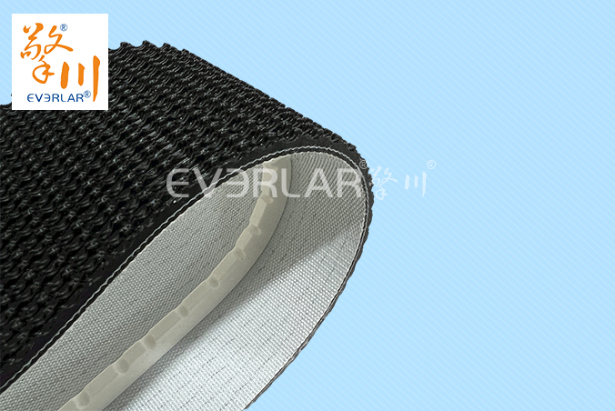 黑色PVC花紋帶加導條耐磨防滑包裝行業(yè)分揀機輸送帶擎川定制