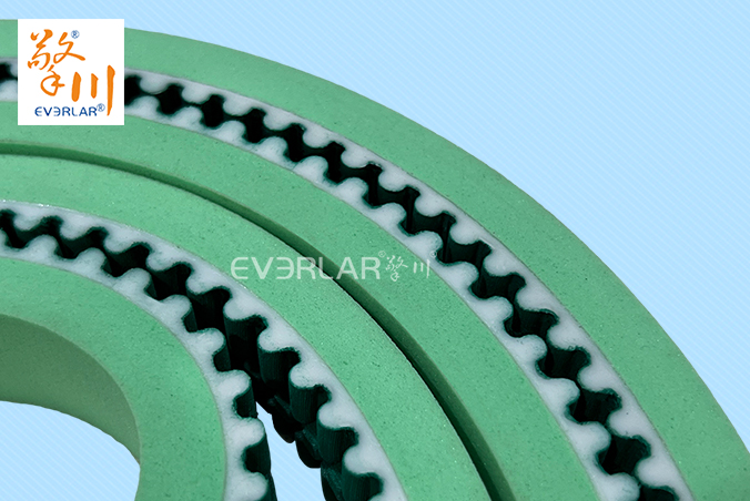 PU同步帶加綠布發(fā)泡膠耐磨耐油食品包裝機(jī)傳動(dòng)帶廠家定制加工