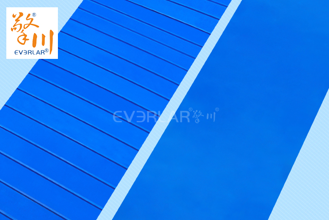 藍(lán)色TPU食品級(jí)易潔帶加導(dǎo)條防霉抗菌水果蔬菜加工輸送帶廠家定制