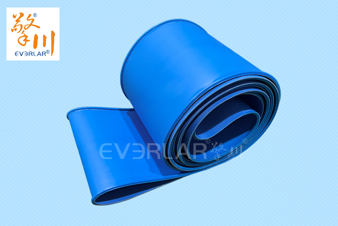 PU輸送帶加導條耐磨耐油食品級藍色啞光傳送帶食品包裝生產(chǎn)線皮帶