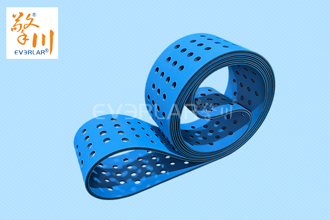 藍(lán)色片基帶打孔低噪音耐磨紡織印刷糊盒機(jī)皮帶尼龍平面?zhèn)鲃?dòng)帶