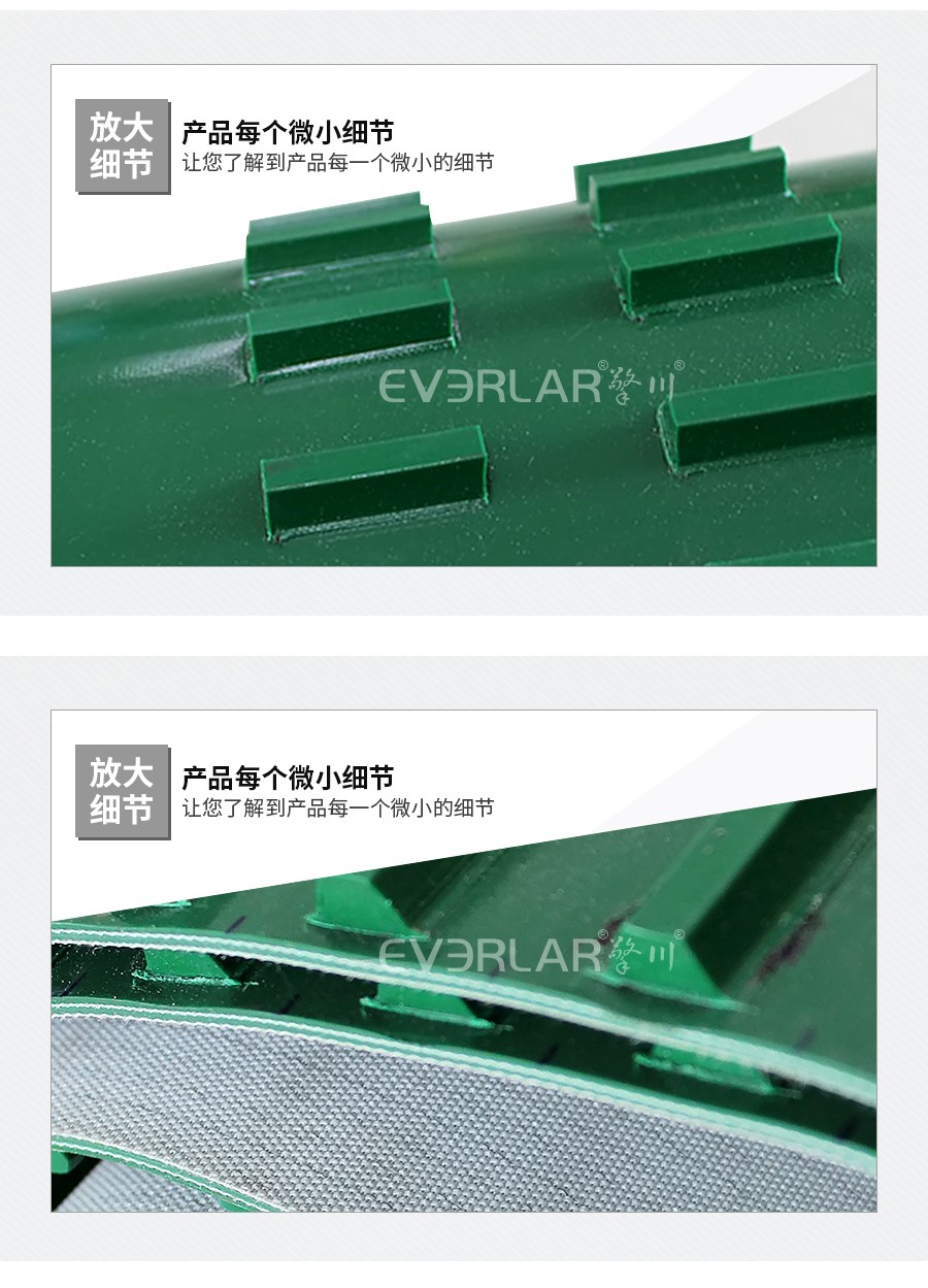 輸送帶加多排導(dǎo)條